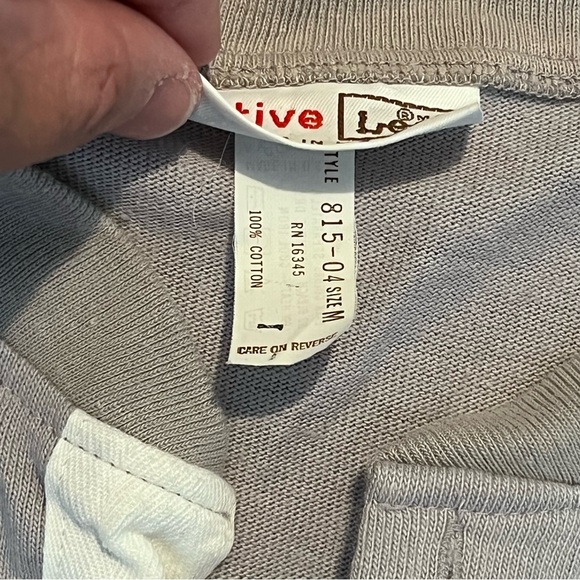 Active Lee Vintage Striped Mens Henley Gray T Shirt Small - Picture 4 of 8
